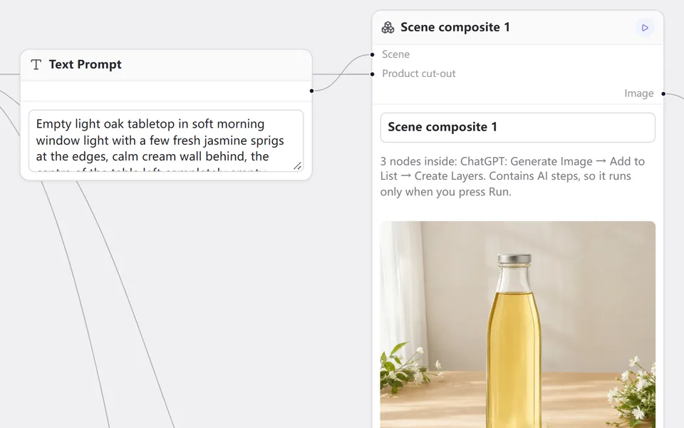 Product backgrounds workflow graph